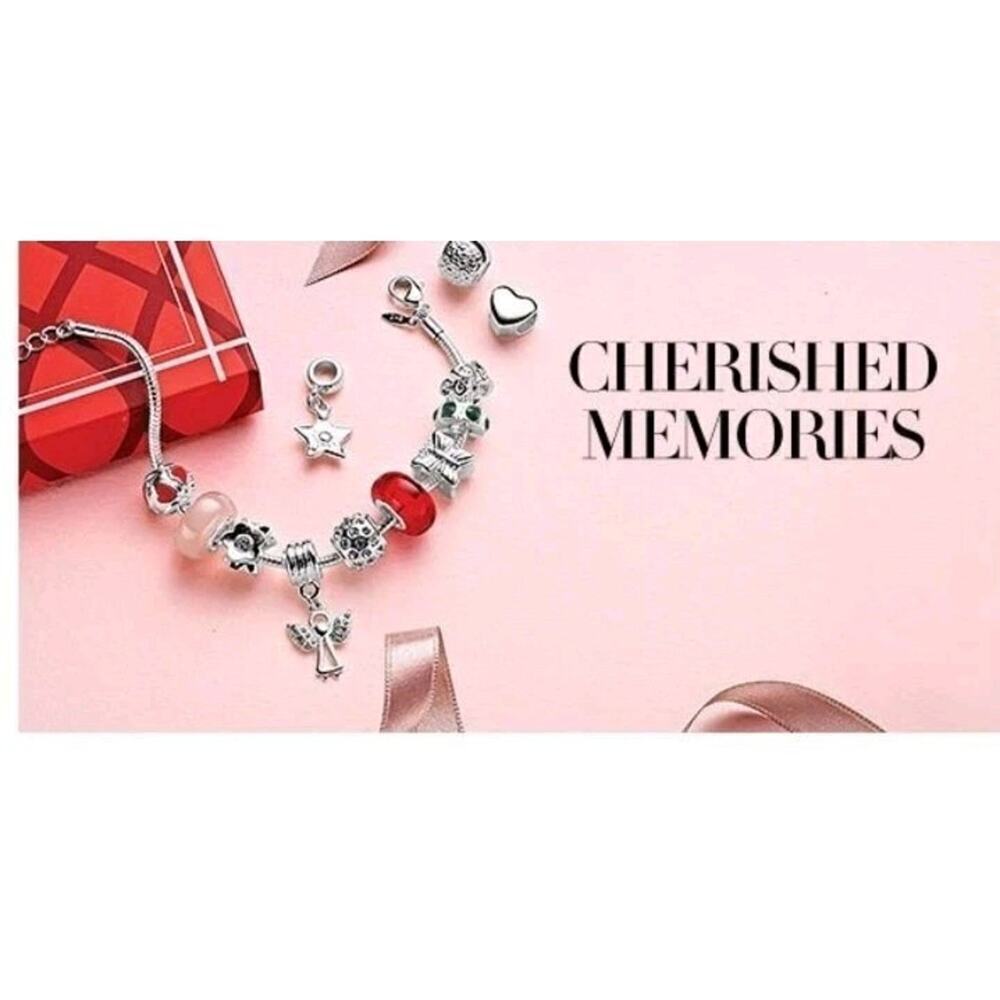 Avon 13 PC Silver Tone Cherished Memories Bracelet Set NIB